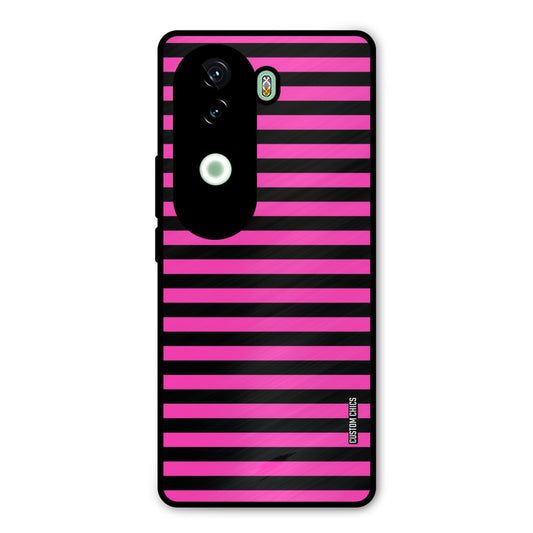 Black Pink Stripes Vivo V40e Mobile Back Cover - Aesthetic PrintShield Case