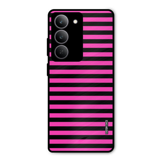 Black Pink Stripes Realme 14x Mobile Back Cover - Aesthetic PrintShield Case