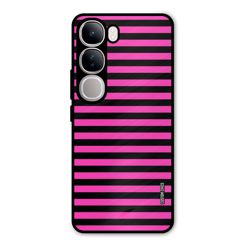 Black Pink Stripes Vivo Y300 Mobile Back Cover - Aesthetic PrintShield Case
