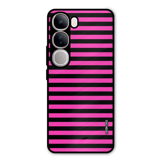 Black Pink Stripes Vivo Y300 Mobile Back Cover - Aesthetic PrintShield Case