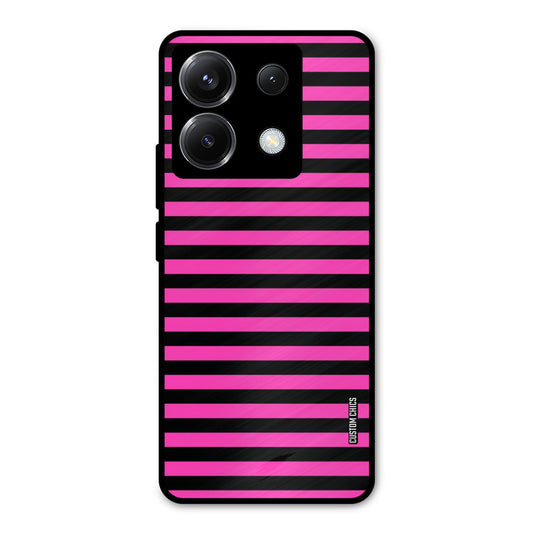 Black Pink Stripes Poco X6 Mobile Back Cover - Aesthetic PrintShield Case