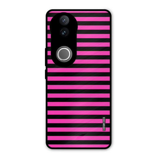 Black Pink Stripes iQOO Z10R Mobile Back Cover - Aesthetic PrintShield Case