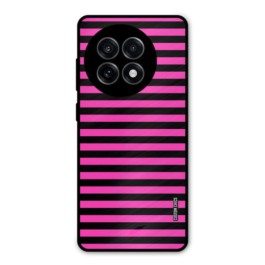 Black Pink Stripes OnePlus 13R Mobile Back Cover - Aesthetic PrintShield Case