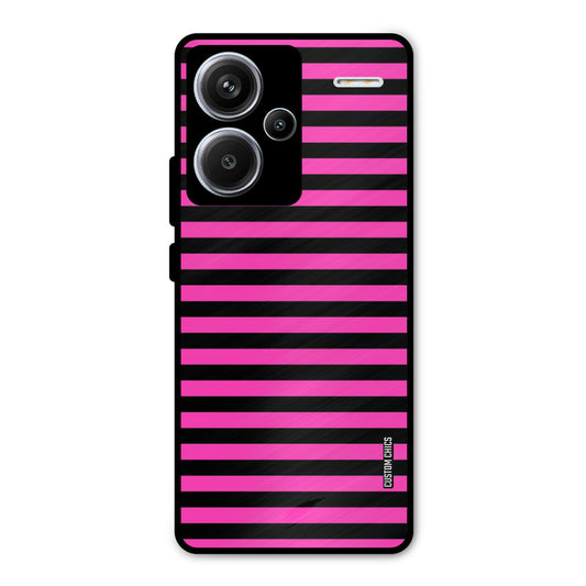 Black Pink Stripes Redmi Note 13 Pro Plus Mobile Back Cover - Aesthetic PrintShield Case