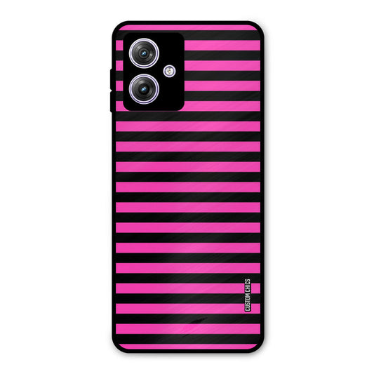 Black Pink Stripes Moto G54 Mobile Back Cover - Aesthetic PrintShield Case