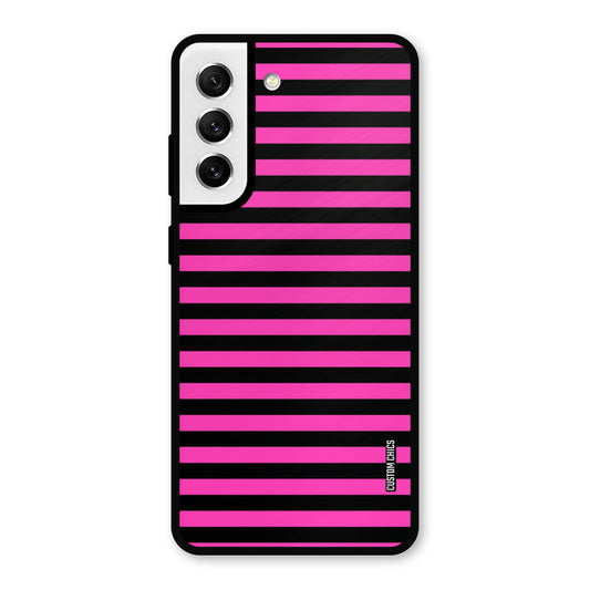 Black Pink Stripes Samsung Galaxy S21 FE 5G Mobile Back Cover - Aesthetic PrintShield Case