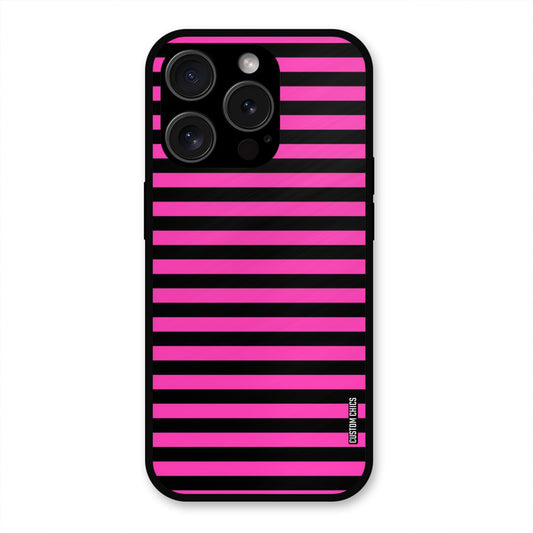 Black Pink Stripes iPhone 15 Pro Max Mobile Back Cover - Aesthetic PrintShield Case