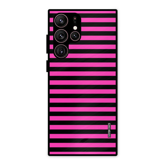 Black Pink Stripes Samsung Galaxy S22 Ultra Mobile Back Cover - Aesthetic PrintShield Case