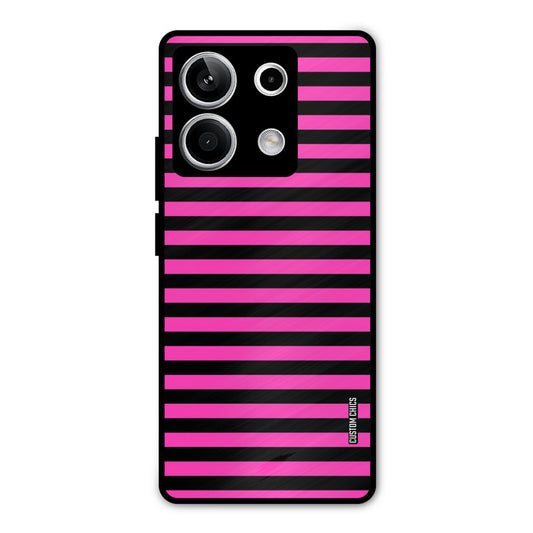 Black Pink Stripes Redmi Note 13 5G Mobile Back Cover - Aesthetic PrintShield Case