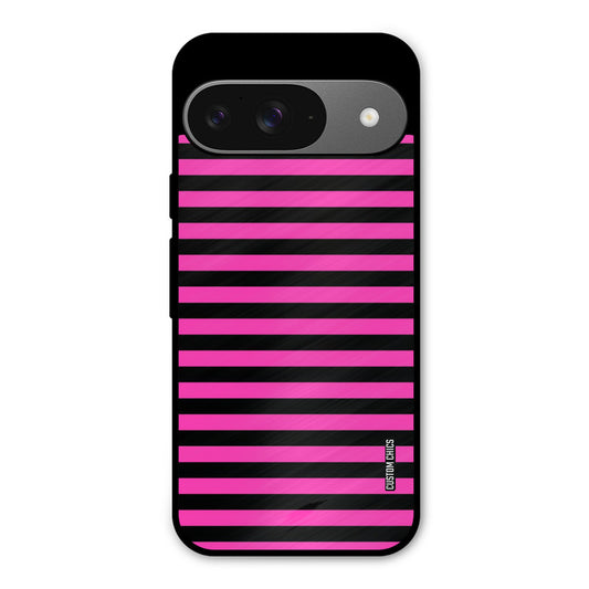 Black Pink Stripes Google Pixel 9 Mobile Back Cover - Aesthetic PrintShield Case