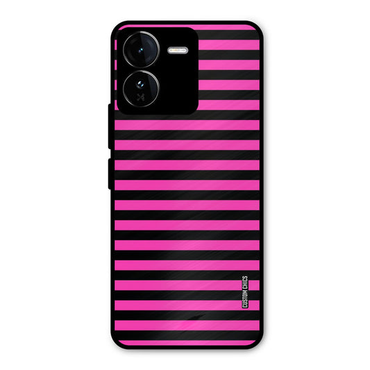 Black Pink Stripes iQOO Z9 Mobile Back Cover - Aesthetic PrintShield Case