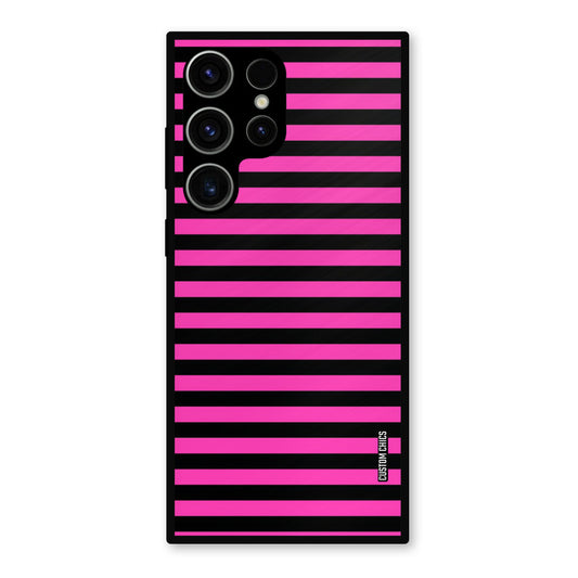 Black Pink Stripes Samsung Galaxy S23 Ultra Mobile Back Cover - Aesthetic PrintShield Case