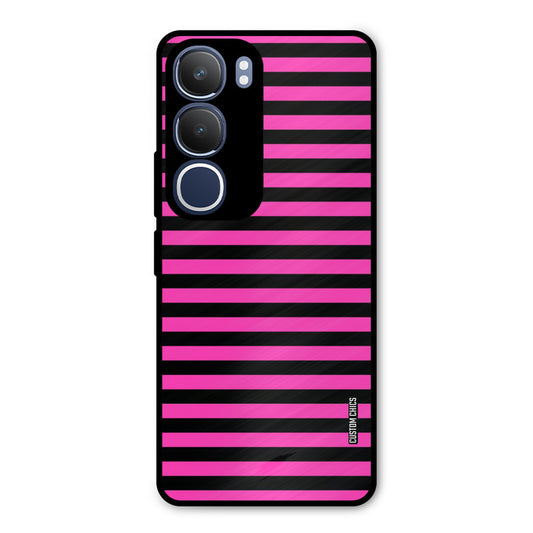 Black Pink Stripes Vivo Y29 Mobile Back Cover - Aesthetic PrintShield Case