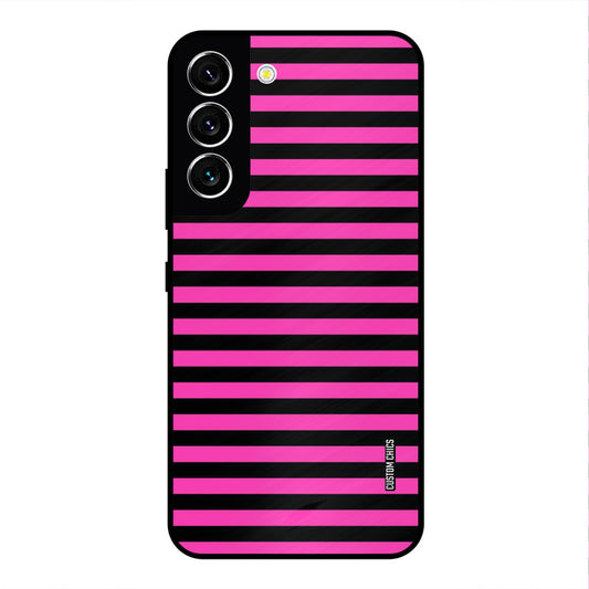 Black Pink Stripes Samsung Galaxy S22 Mobile Back Cover - Aesthetic PrintShield Case