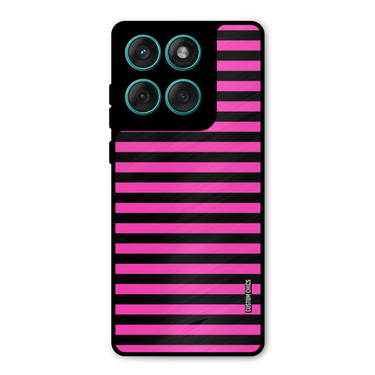 Black Pink Stripes Motorola Edge 60 Mobile Back Cover - Aesthetic PrintShield Case