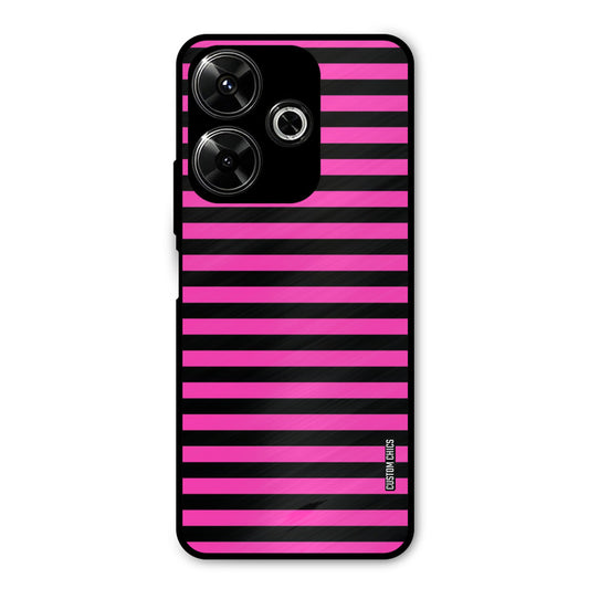 Black Pink Stripes Redmi 13 5G Mobile Back Cover - Aesthetic PrintShield Case
