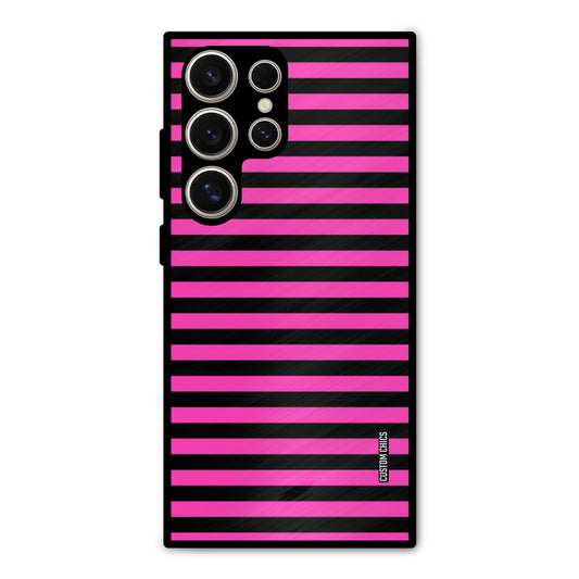 Black Pink Stripes Samsung Galaxy S24 Ultra Mobile Back Cover - Aesthetic PrintShield Case