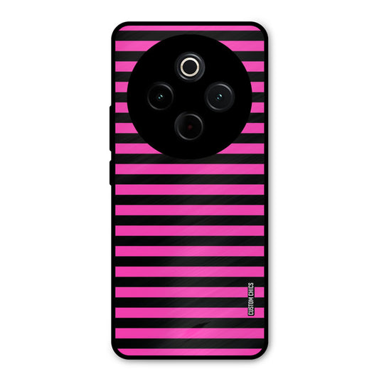 Black Pink Stripes Vivo T4 Mobile Back Cover - Aesthetic PrintShield Case