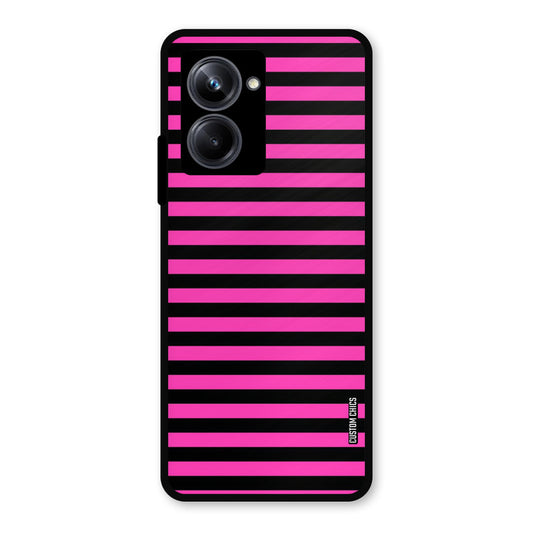 Black Pink Stripes Realme 10 Pro Mobile Back Cover - Aesthetic PrintShield Case