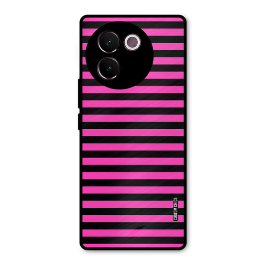 Black Pink Stripes Vivo V30e Mobile Back Cover - Aesthetic PrintShield Case