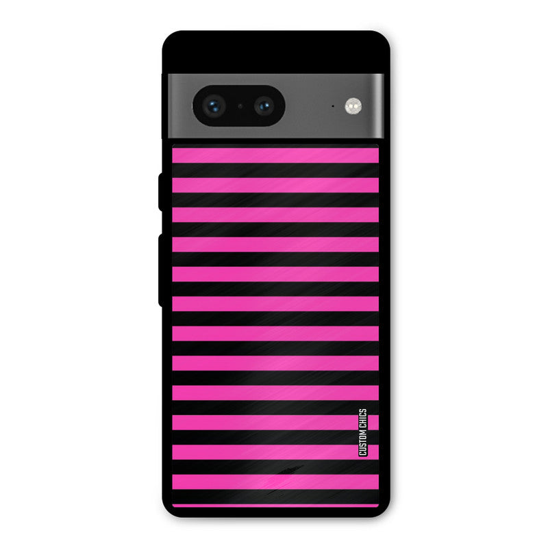 Black Pink Stripes Google Pixel 7 Mobile Back Cover - Aesthetic PrintShield Case
