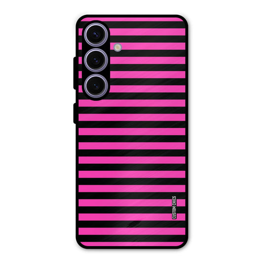 Black Pink Stripes Samsung Galaxy S24 Mobile Back Cover - Aesthetic PrintShield Case
