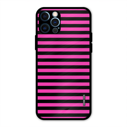 Black Pink Stripes IPhone 12 Pro Max Mobile Back Cover - Aesthetic PrintShield Case