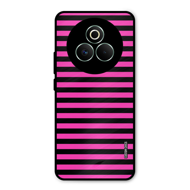 Black Pink Stripes Realme P3 Pro 5G Mobile Back Cover - Aesthetic PrintShield Case