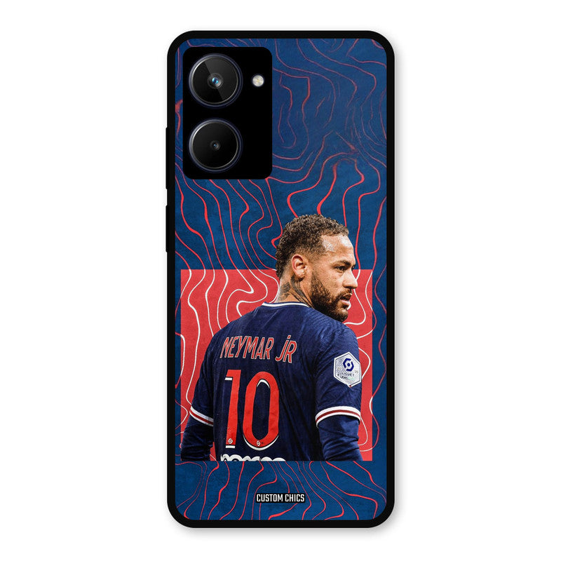 Blue Neymar Realme 10 Mobile Back Cover - Sports PrintShield Case