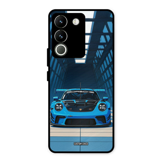 Blue Porsche Vivo Y200 Mobile Back Cover - Car&Bike PrintShield Case