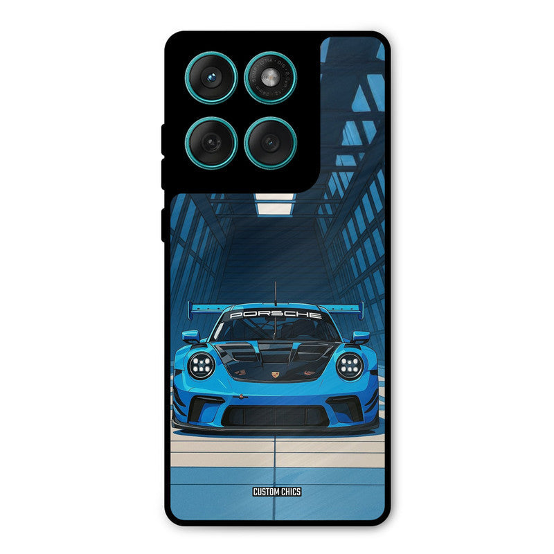 Blue Porsche Motorola Edge 60 Mobile Back Cover - Car&Bike PrintShield Case