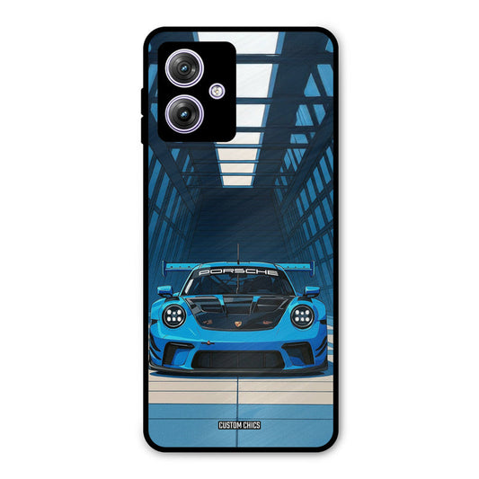 Blue Porsche Moto G54 Mobile Back Cover - Car&Bike PrintShield Case