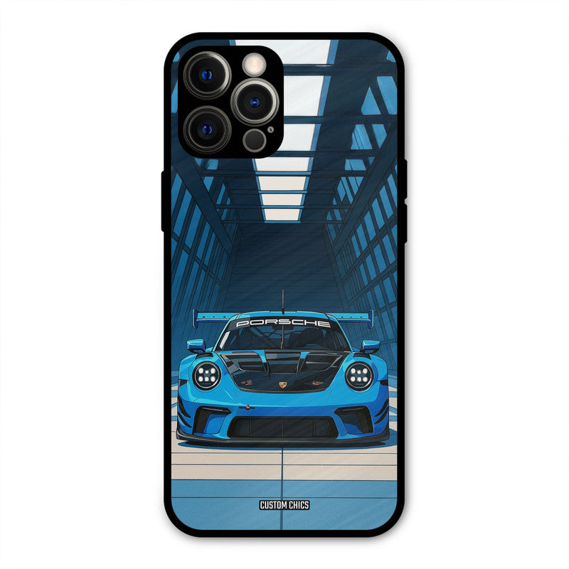 Blue Porsche iPhone 12 Pro Mobile Back Cover - Car&Bike PrintShield Case