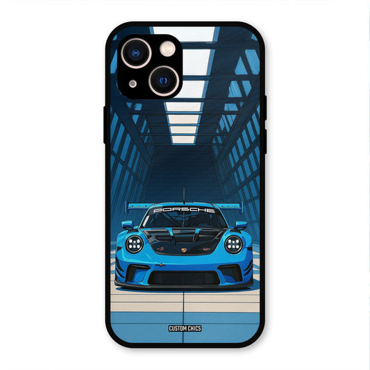 Blue Porsche iPhone 13 Mobile Back Cover - Car&Bike PrintShield Case