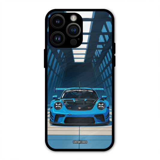 Blue Porsche iPhone 14 Pro Max Mobile Back Cover - Car&Bike PrintShield Case