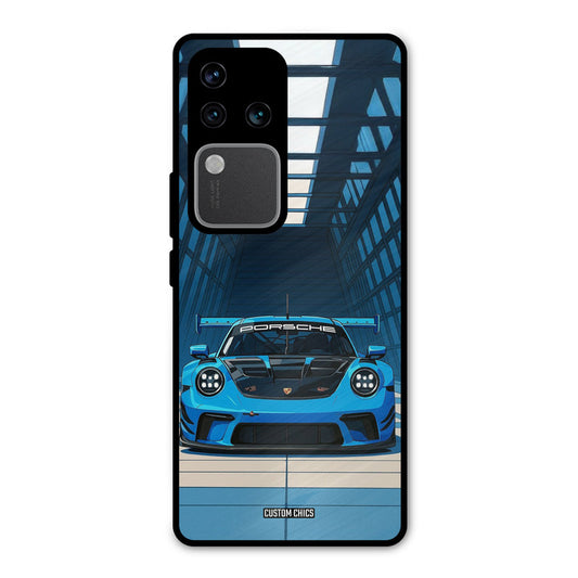 Blue Porsche Vivo V30 Pro Mobile Back Cover - Car&Bike PrintShield Case