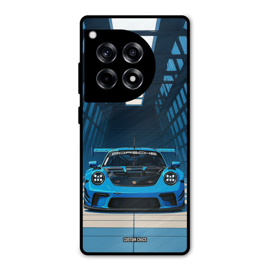 Blue Porsche OnePlus 12R Mobile Back Cover - Car&Bike PrintShield Case