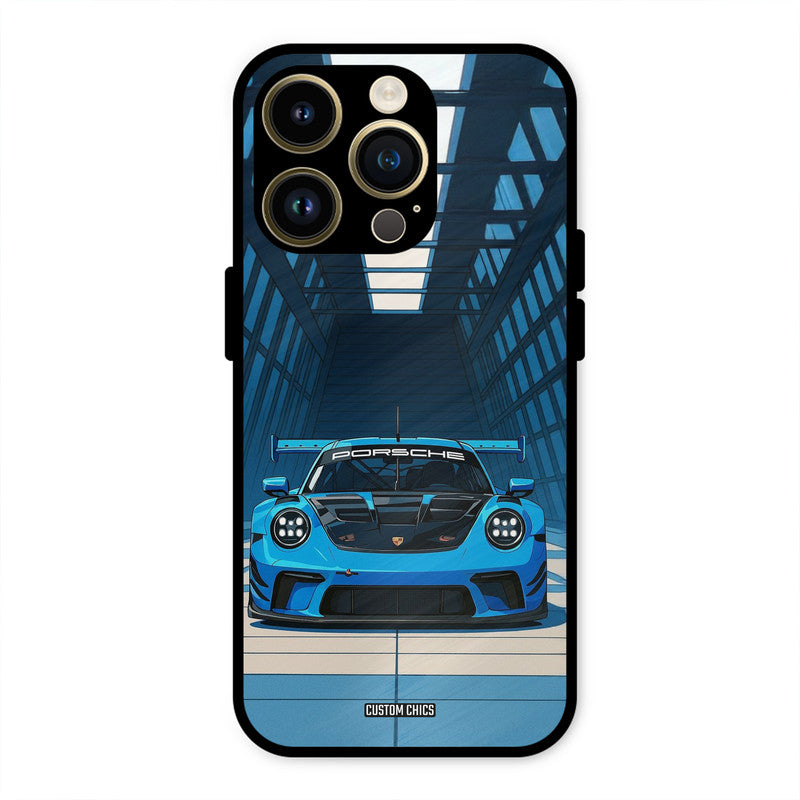 Blue Porsche iPhone 14 Pro Mobile Back Cover - Car&Bike PrintShield Case