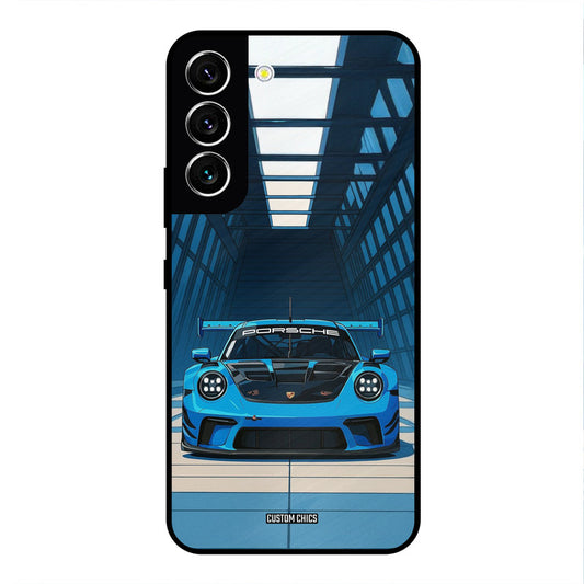 Blue Porsche Samsung Galaxy S22 Mobile Back Cover - Car&Bike PrintShield Case