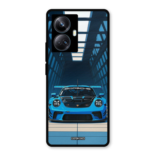 Blue Porsche Realme 10 Pro Plus Mobile Back Cover - Car&Bike PrintShield Case