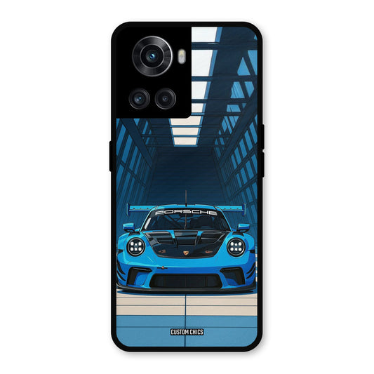 Blue Porsche OnePlus 10R Mobile Back Cover - Car&Bike PrintShield Case