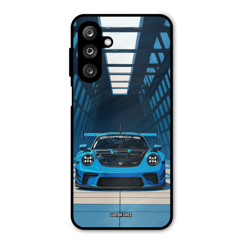 Blue Porsche Samsung Galaxy M36 Mobile Back Cover - Car&Bike PrintShield Case