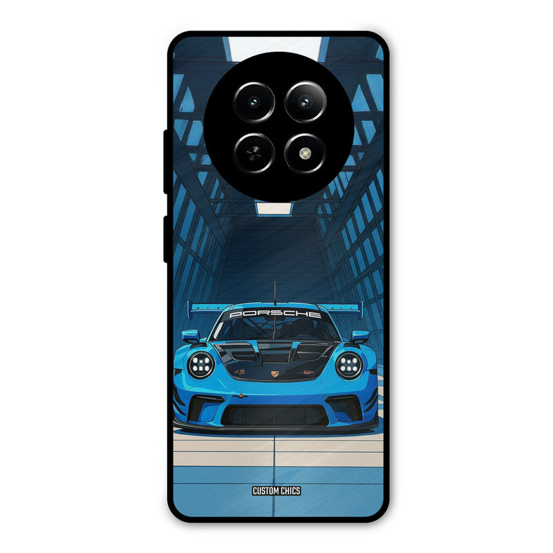 Blue Porsche Realme Narzo N65 Mobile Back Cover - Car&Bike PrintShield Case