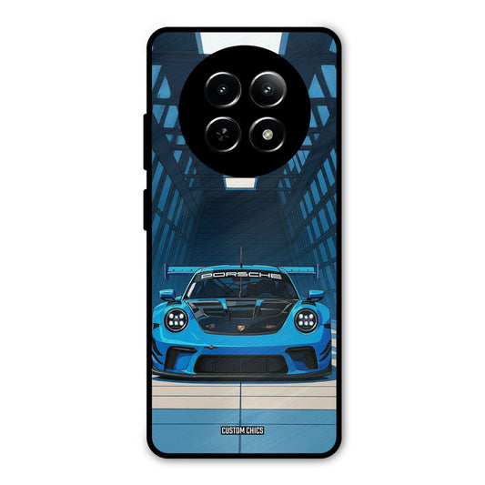 Blue Porsche Realme Narzo N65 Mobile Back Cover - Car&Bike PrintShield Case