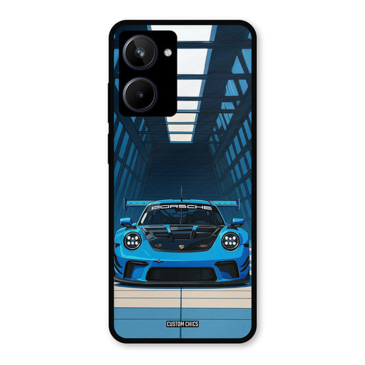 Blue Porsche Realme 10 Mobile Back Cover - Car&Bike PrintShield Case