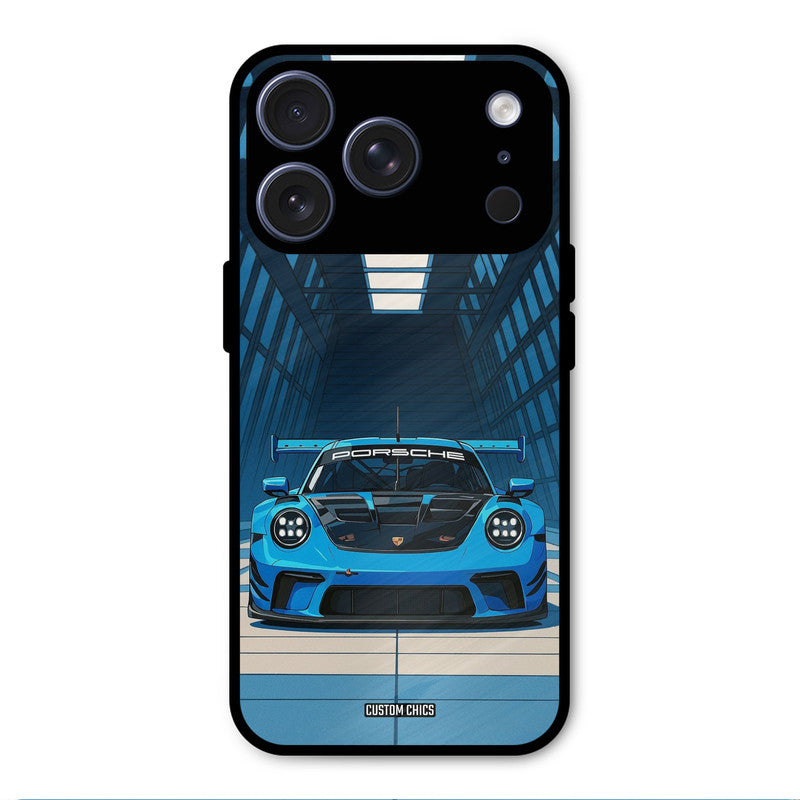 Blue Porsche iPhone 17 Pro Mobile Back Cover - Car&Bike PrintShield Case