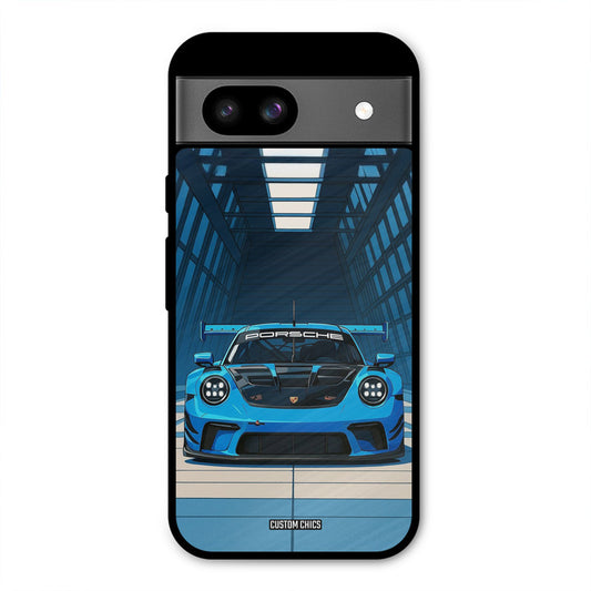 Blue Porsche Google Pixel 8a Mobile Back Cover - Car&Bike PrintShield Case