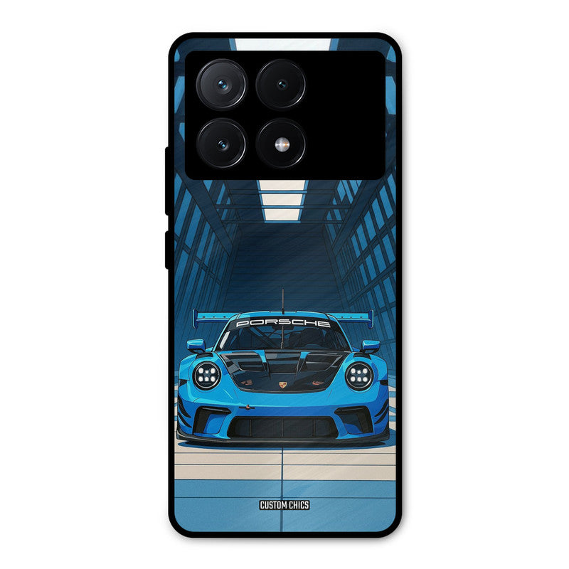 Blue Porsche Poco X6 Pro Mobile Back Cover - Car&Bike PrintShield Case