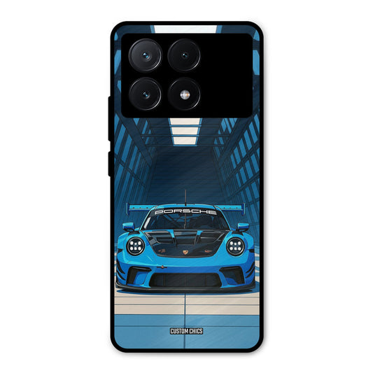 Blue Porsche Poco X6 Pro Mobile Back Cover - Car&Bike PrintShield Case