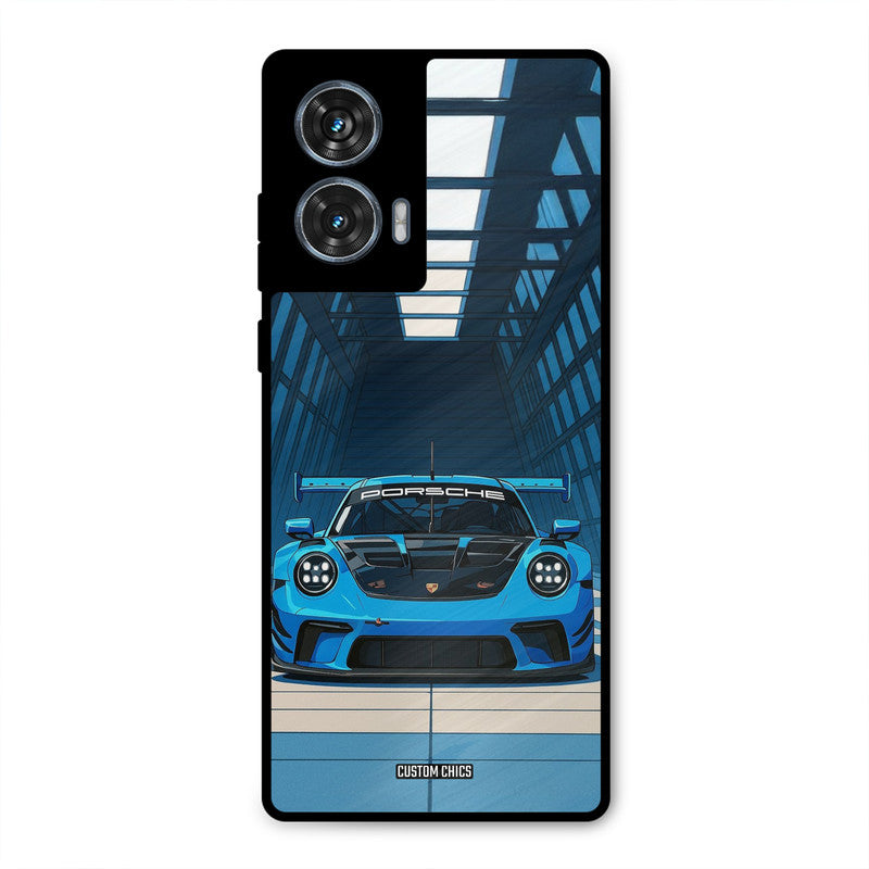 Blue Porsche Motorola Edge 50 Fusion Mobile Back Cover - Car&Bike PrintShield Case